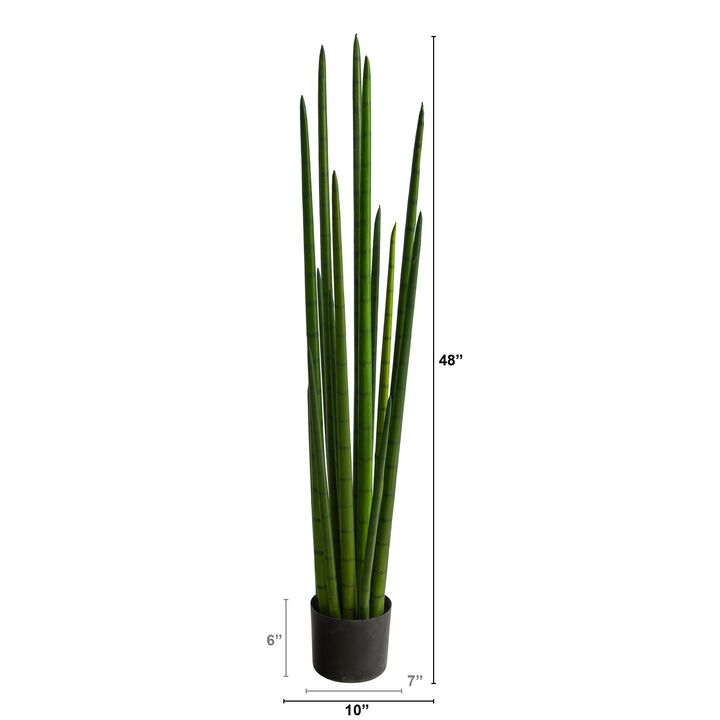 Hivvago 4" Sansevieria Snake Artificial Plant