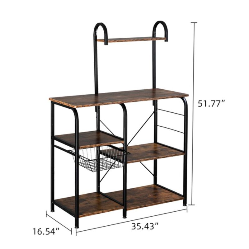 Kitchen Baker's Rack Utility Storage Shelf for Microwave & Organization
