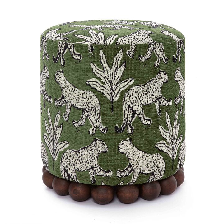 Dex Taupe Leopard Jacquard Ottoman Dex Taupe Leopard Jacquard Ottoman