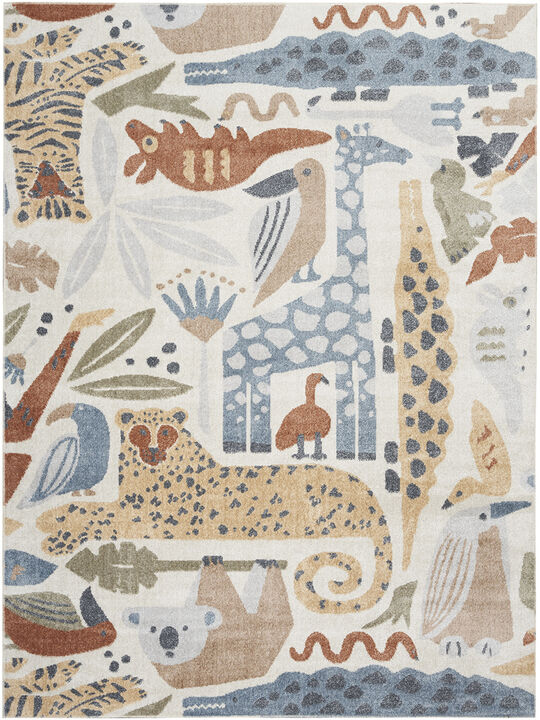 Astra Machine Washable ASW01 Ivory 9' x 12' Rug