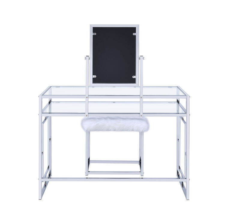 ACME Carenze II Vanity Set, White & Chrome