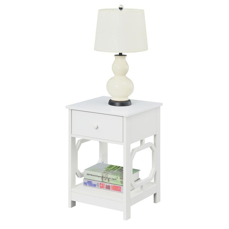 Convenience Concepts Omega 1 Drawer End Table White