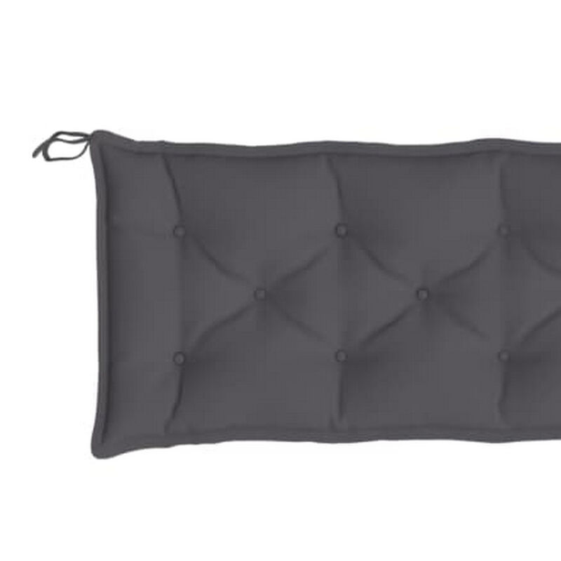 Andy Outdoor Cushion for Bench, 79 Inch, Dark Gray Oxford Fabric - Benzara
