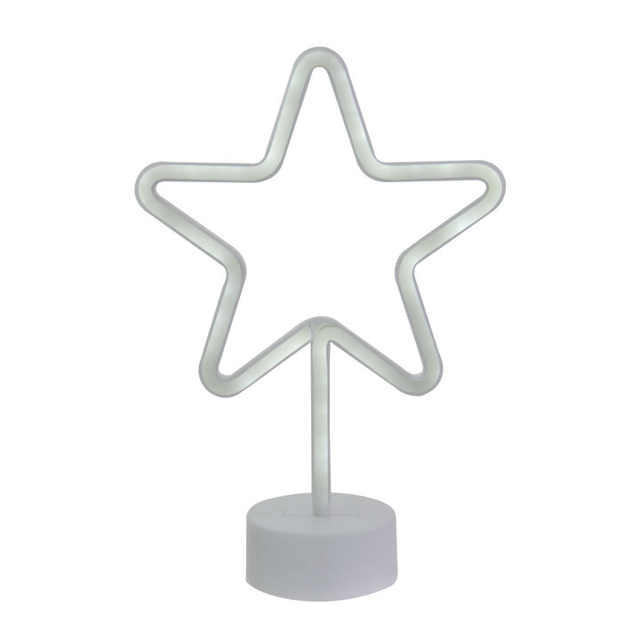 11.5" White Star LED Neon Style Table Sign