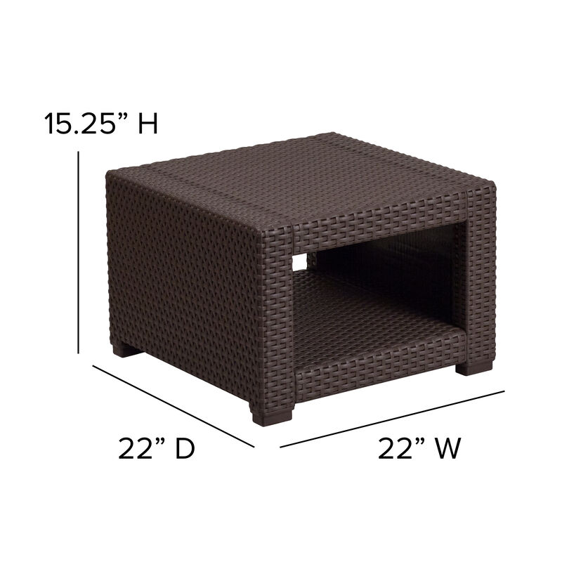 5 PC Brown Outdoor Rattan Set