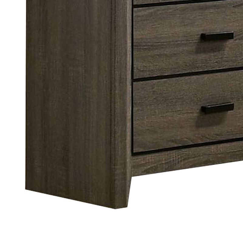 Dresser with Black Rectangular Pulls, Gray-Benzara