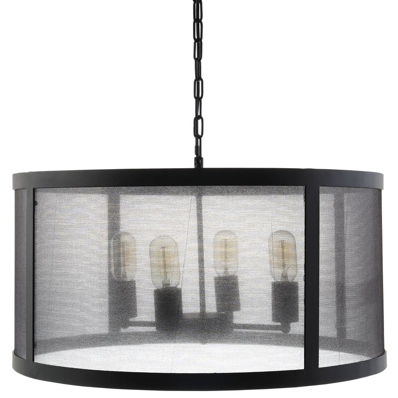 Modway Frost Steel Metal Ceiling Light Pendant Chandelier in Black