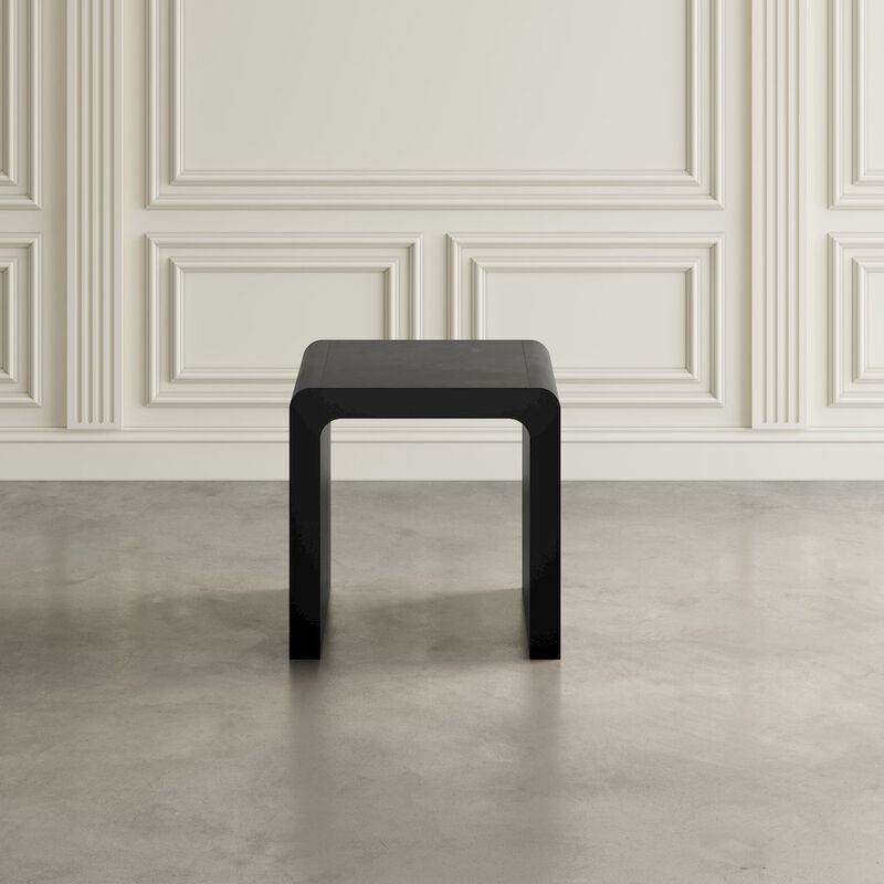 Jofran Brooklyn Mid-Century Modern Solid Wood Square Waterfall Curved End Table