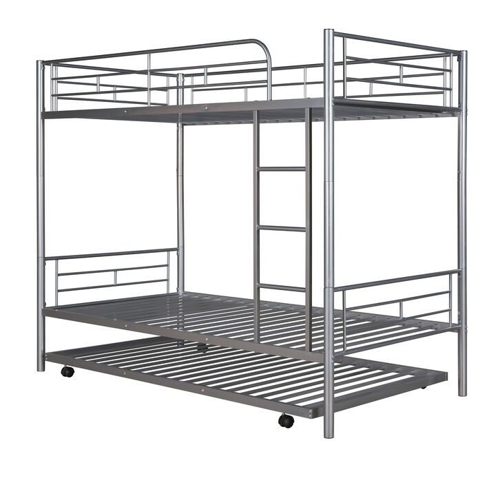 Merax Twin-Over-Twin Metal Bunk Bed With Trundle