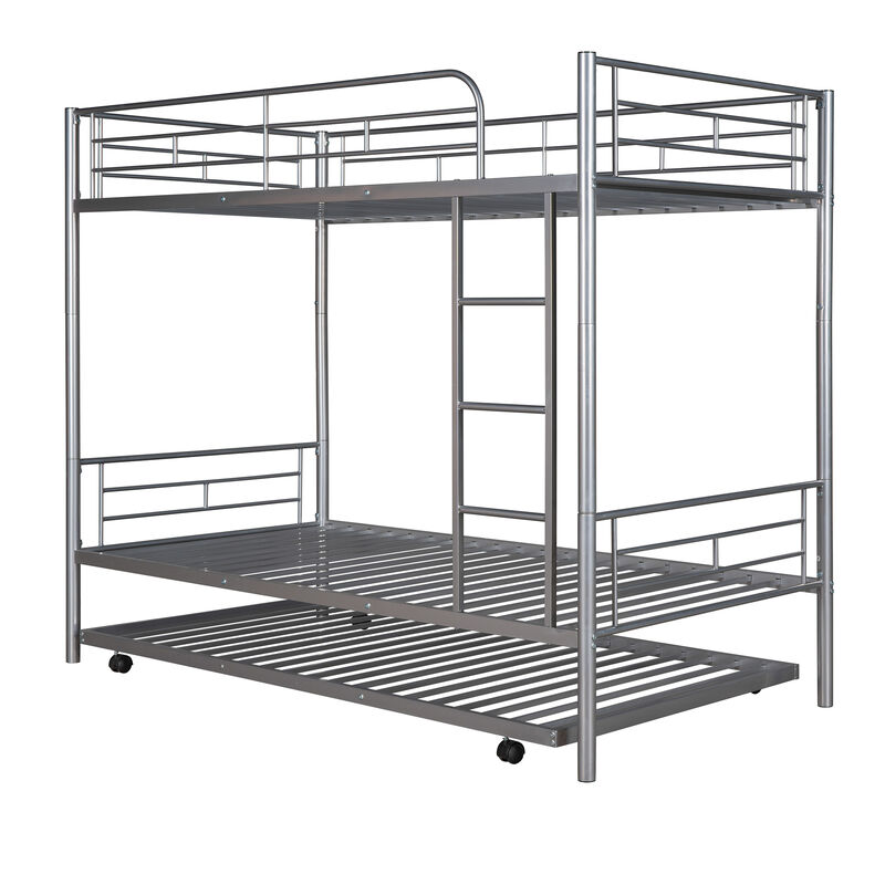 Merax Twin-Over-Twin Metal Bunk Bed With Trundle