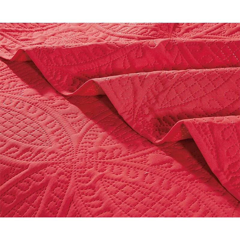 Bedspread Coverlet 3 Pcs Set Oversized Full Size White Color