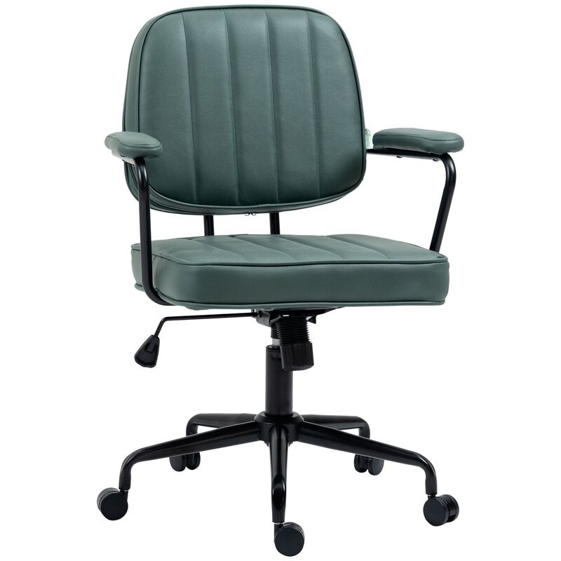 Green Ergonomic Seating: Microfiber Desk Chair with Swivel & Tilt
