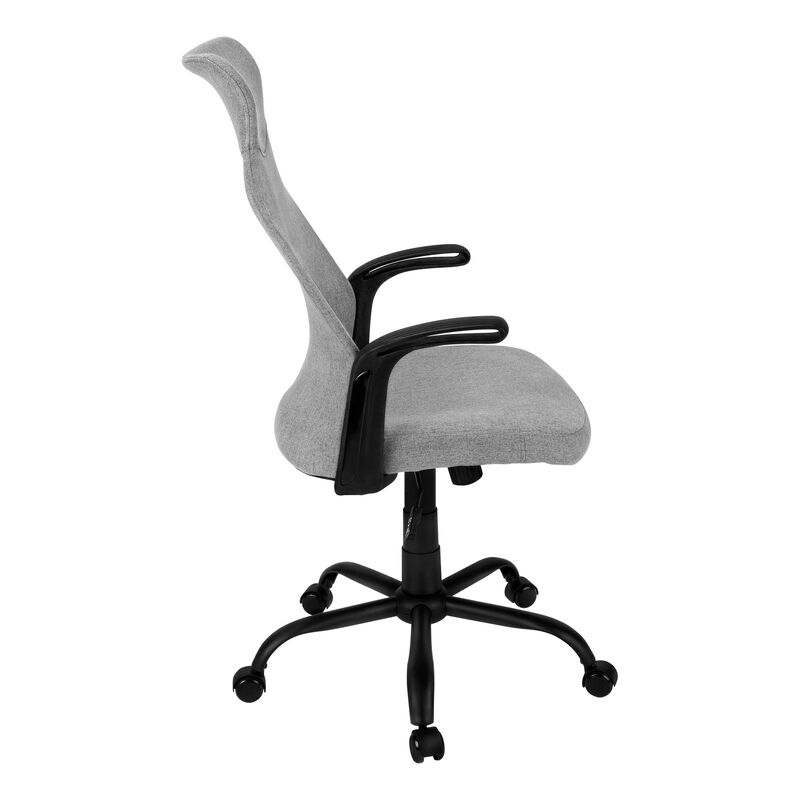 Monarch Specialties I 7325 Office Chair, Adjustable Height, Swivel, Ergonomic, Armrests, Computer Desk, Work, Metal, Mesh, Grey, Black, Contemporary, Modern
