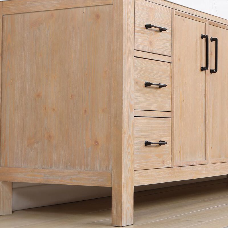 Vinnova Design Free-standing Double Bathroom Vanity with Composite top in Lightning White