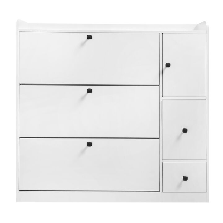 Merax Versatile Shoe Cabinet with 3 Flip Drawers