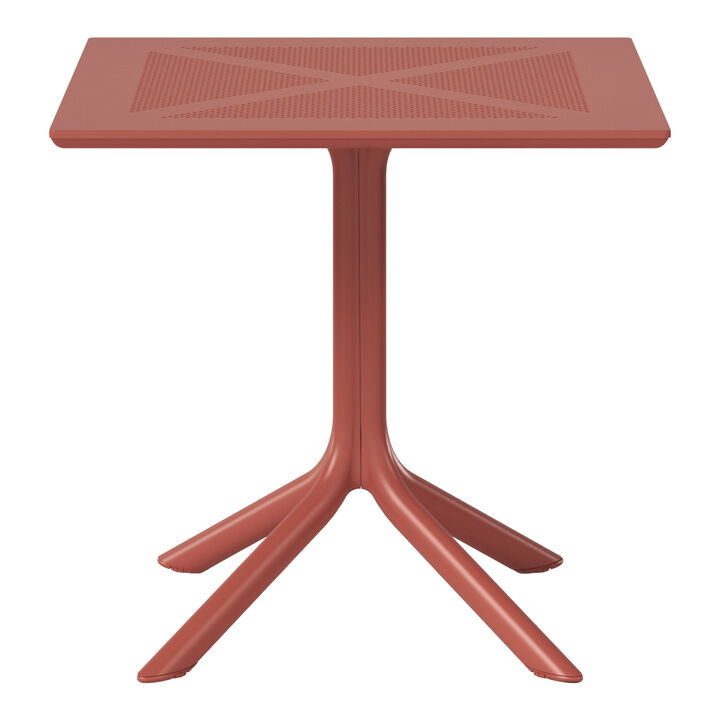 WestinTrends 31.5" Square Plastic Outdoor Patio Dining Table for 4