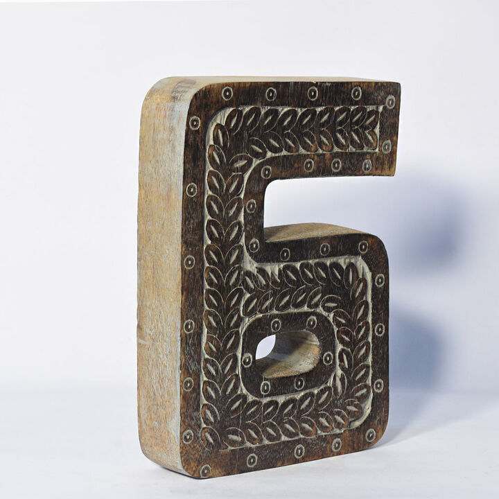 Vintage Gray Handmade Eco-Friendly "6" Numeric Number For Wall Mount & Table Top D�cor