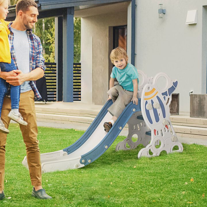 Blue Toddler Play: Indoor Space Theme Slide & Climber for Ages 1.5-3