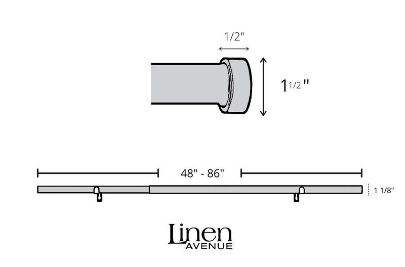 Linen Avenue End Cap Double Window Curtain Rod Set, 28 to 48-Inch, Brushed Nickel