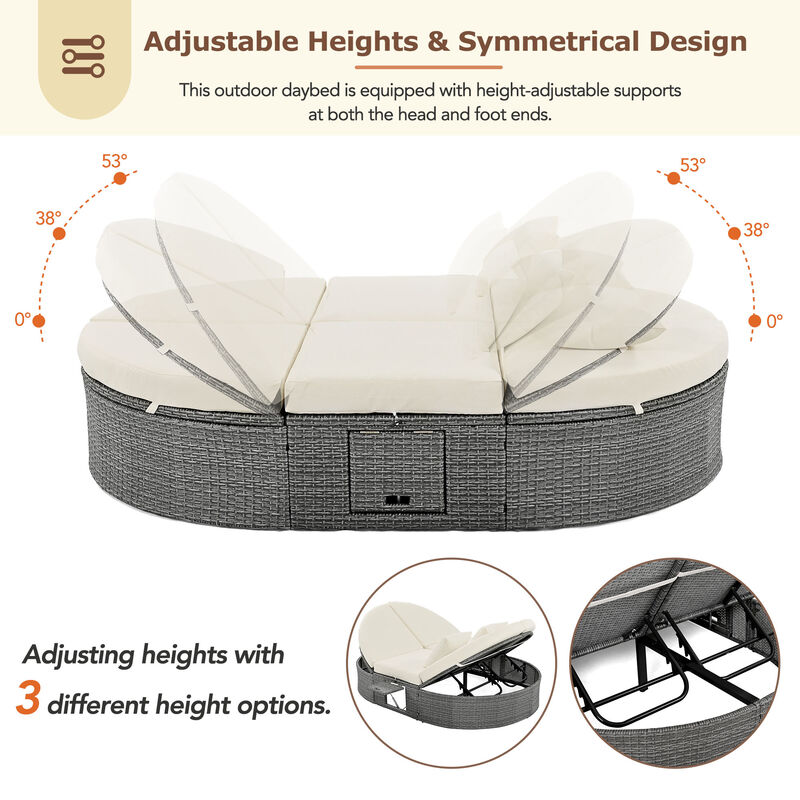 Merax  2-Person Daybed with Cushions and Pillows Outdoor Sun Bed Patio
