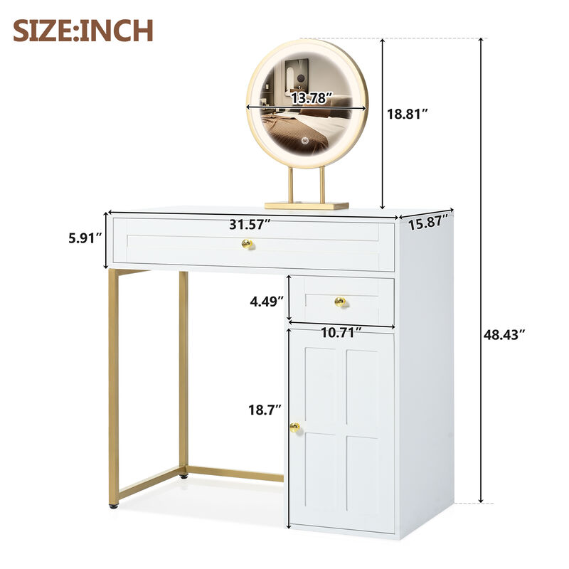 Merax Luxury Makeup Vanity Desk with Lighted Mirror