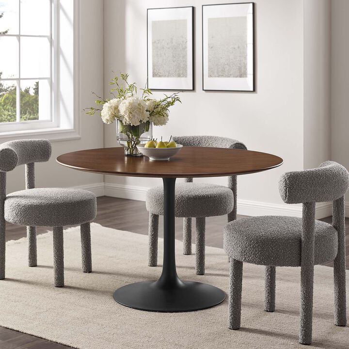 Modway - Lippa 48" Round Dining Table Black Walnut