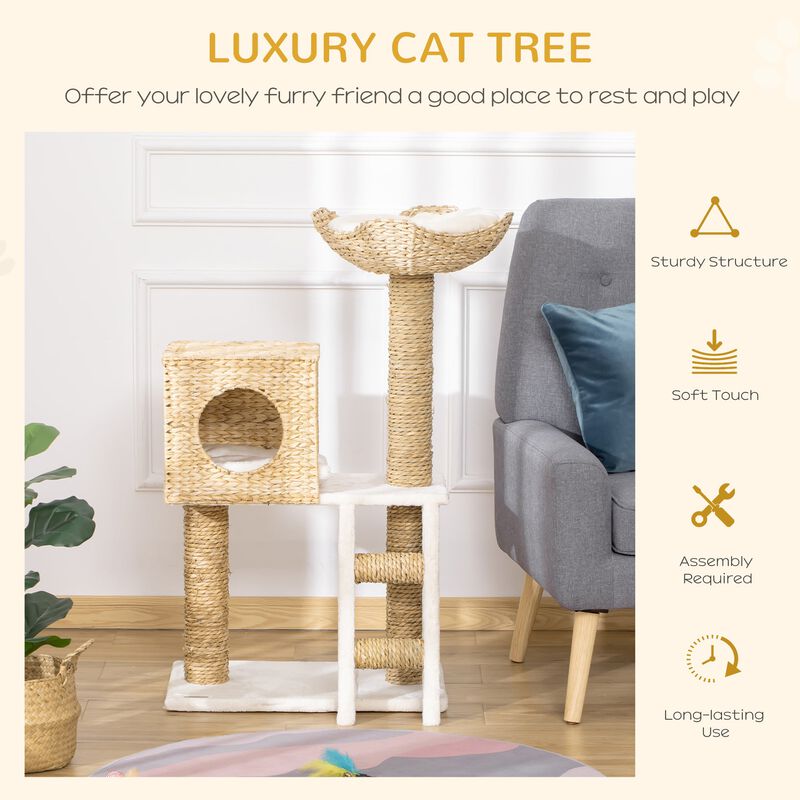 Natural Cat Playground: Modern Tree with Condo & Scratching Posts