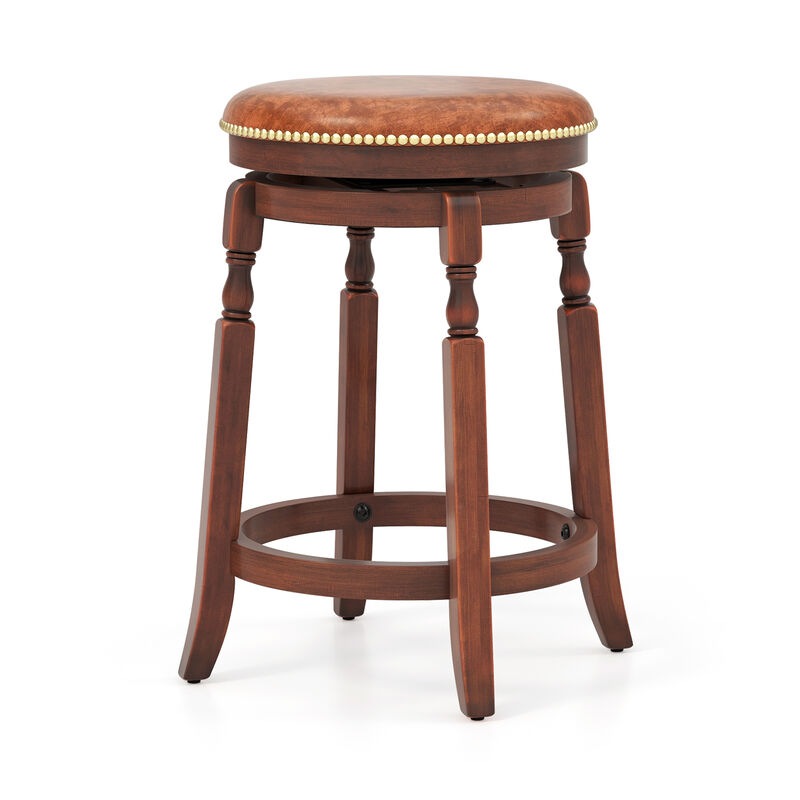 Set of 2 Swivel Bar Stools with Upholstered Seats Stylish and Comfortable Seating