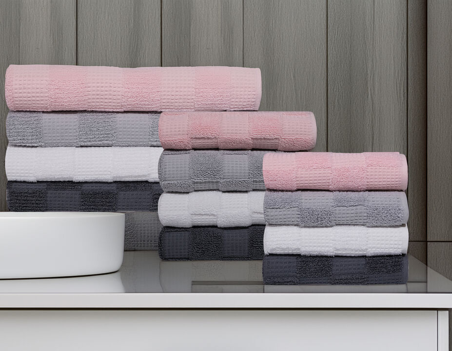 Waffle Terry 4 pcs Turkish Bath Towels Set