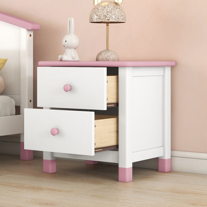 Merax Nightstand with 2 Drawers for Kids' Room