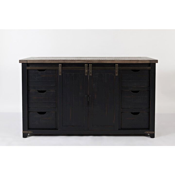 Jofran Madison County Rustic Reclaimed Solid Wood Farmhouse 60 Barn Door Server