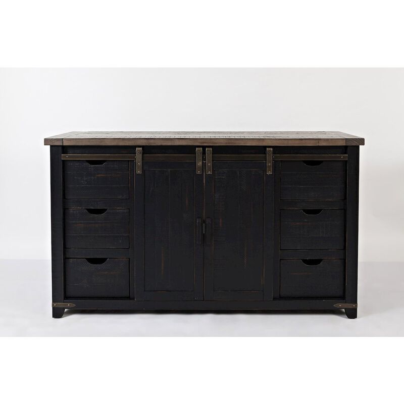Jofran Madison County Rustic Reclaimed Solid Wood Farmhouse 60 Barn Door Server