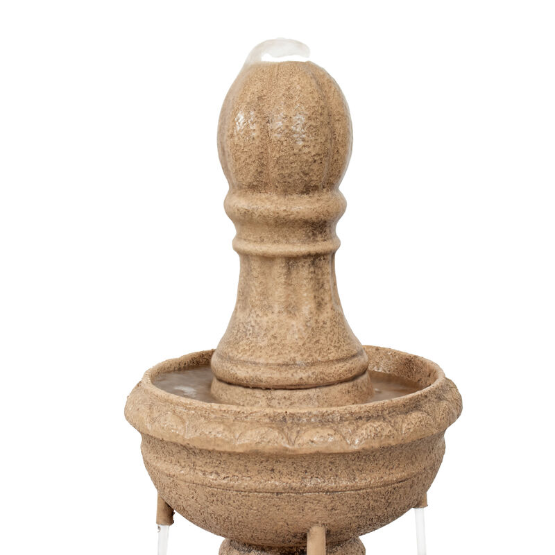 Sunnydaze Cyprus 3-Tier Polyresin Outdoor Fountain