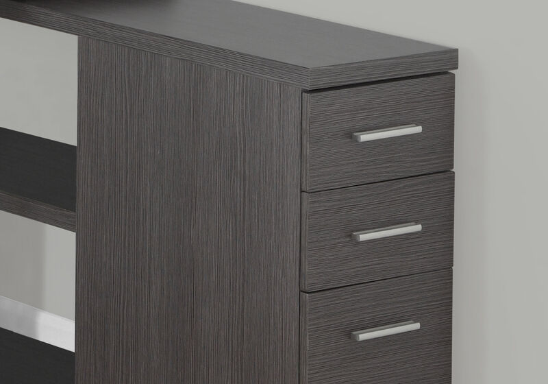 Monarch Specialties Computer Desk, Home Office, Corner, Left, Right Set-Up, Storage Drawers, L Shape, Work, Laptop, Metal, Laminate, Grey, Contemporary, Modern
