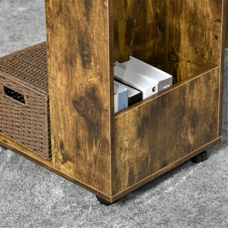Modern C-Shaped Side Table, Space-Saving Snack & Laptop Stand