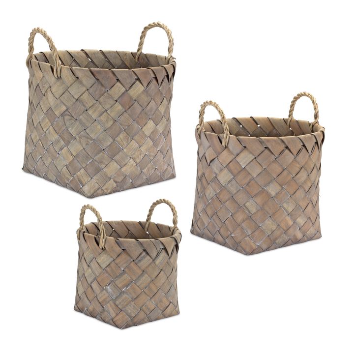 Baskets Set of 3 - Versatile Storage Bins for Home Organization and Décor