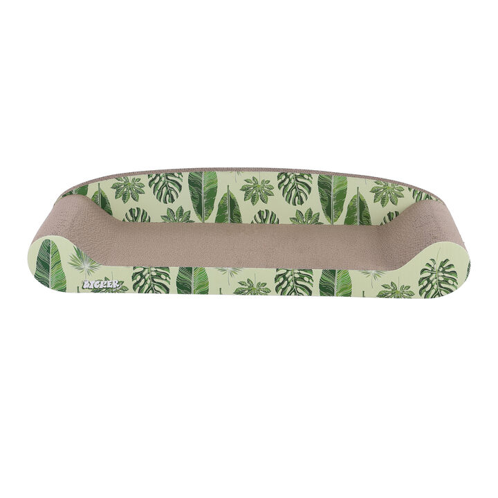 Montego Coastal Patterned Cardboard Lounge Bed Cat Scratcher with Catnip