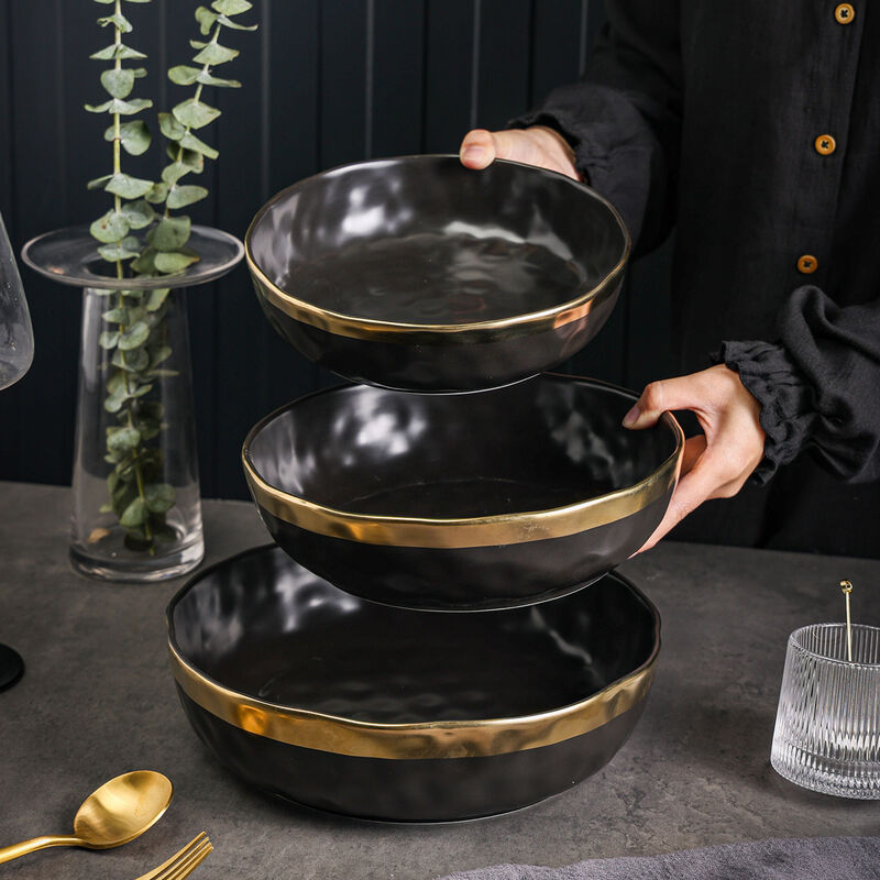 Stone Lain Florian Porcelain Serving Shallow Bowl Set 3 Piece