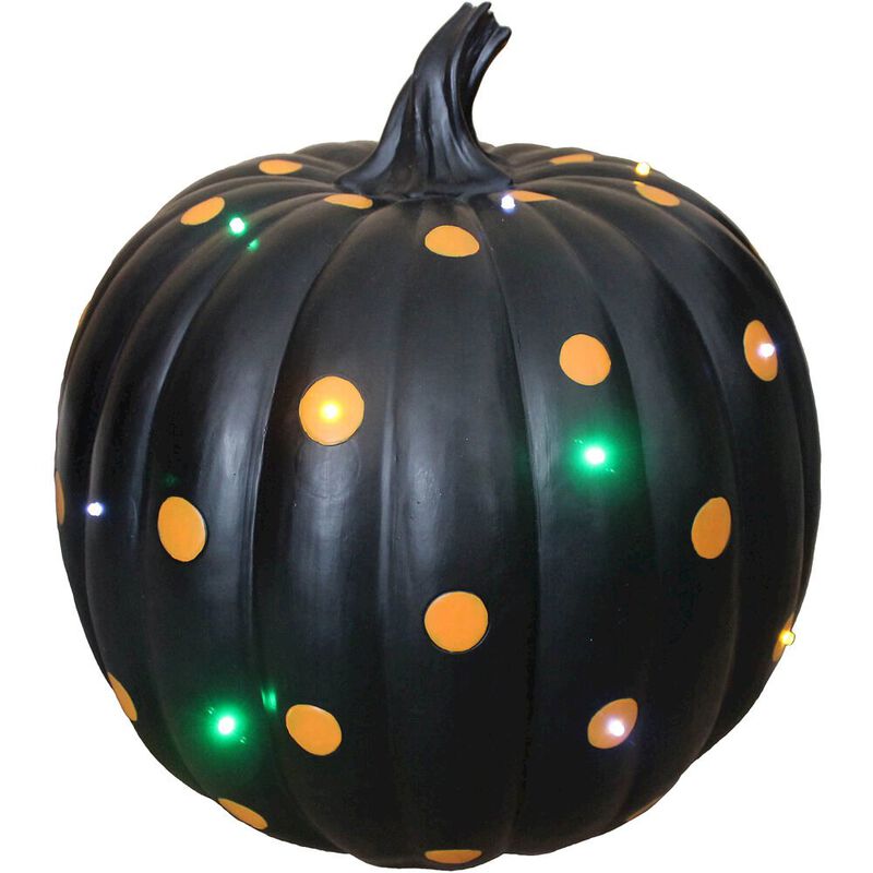 Haunted Hill Farm HHF 16 Black Pumpkin, Orange LED Dots, Battery Operated