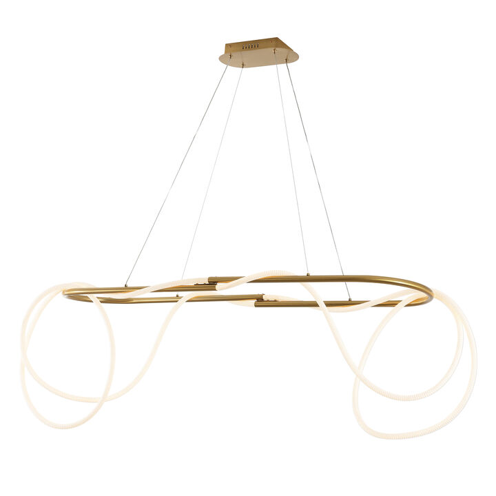 Lisette Contemporary Minimalist 360 Adjustable Silicone Rope Metal Dimmable Integrated LED Chandelier