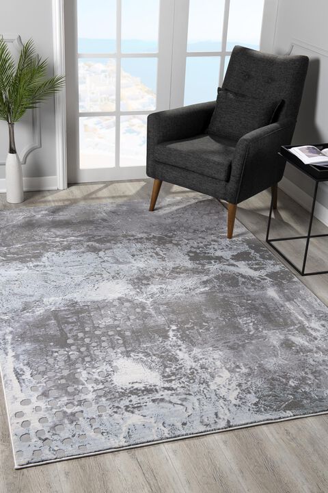 Oasis Abstract Scandinavian Grey Blue Indoor Area Rug