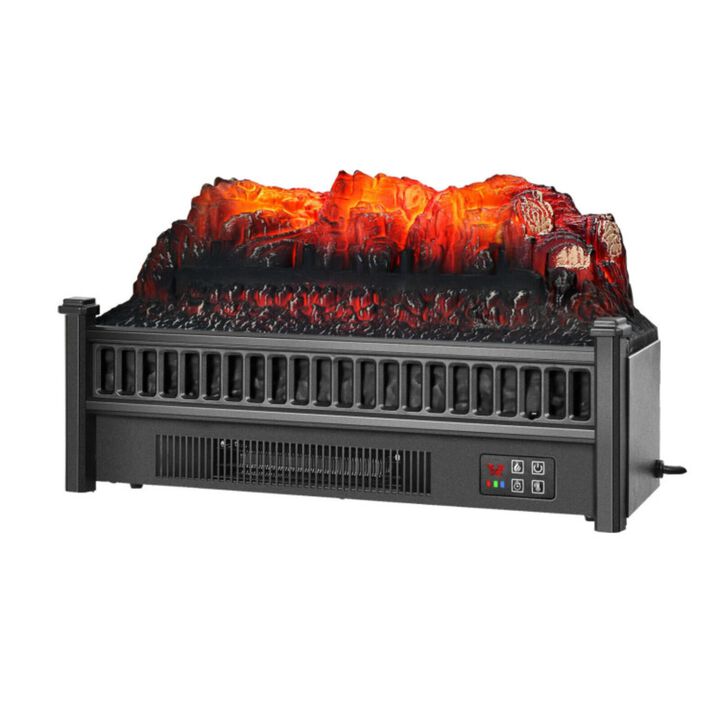 Hivvago 1400W Electric Fireplace Log Heater with Adjustable Flame Brightness-Black