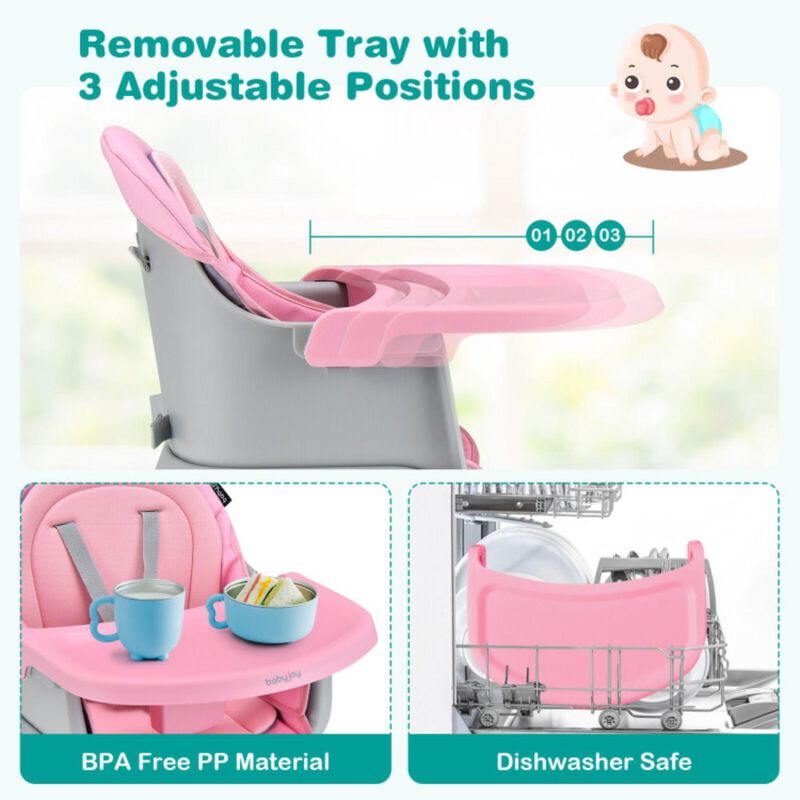 Hivvago 6-in-1 Convertible Baby High Chair with Adjustable Removable Tray