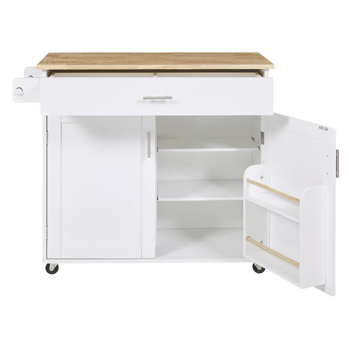 Merax Rolling Kitchen Island with Storage Kitchen Cart