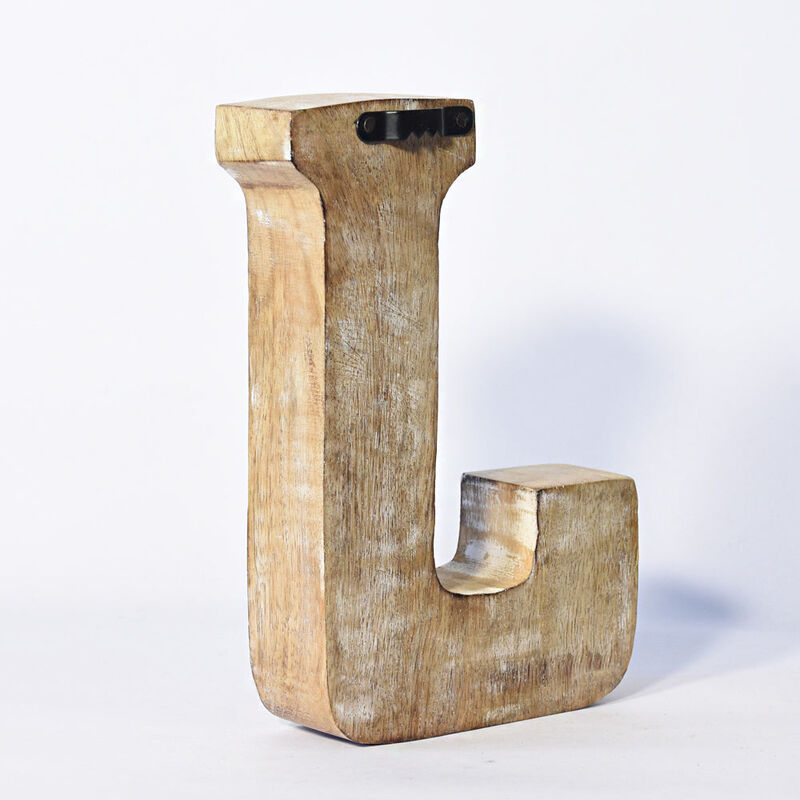 Vintage Natural Handmade Eco-Friendly "J" Alphabet Letter Block For Wall Mount & Table Top Décor