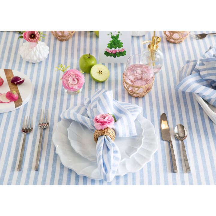Solino Home 100% Pure Linen Tablecloth | Amalfi Stripe