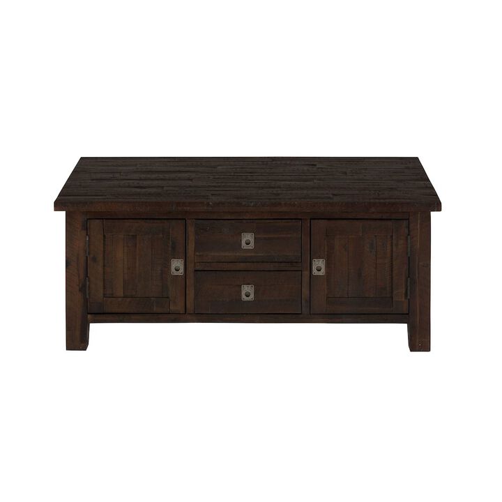 Jofran Kona Grove Distressed Rustic Solid Acacia Rectangle 48 Coffee Table