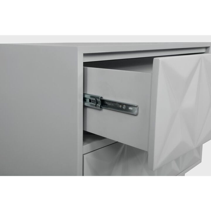Linon Five Drawer Geo Texture Chest, Grey