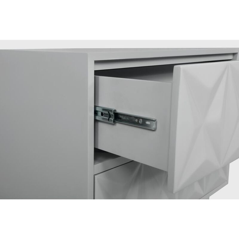 Linon Five Drawer Geo Texture Chest, Grey
