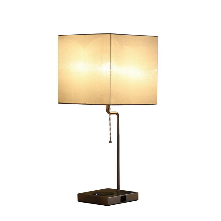 21.5-Inch Aston Square Table Lamp with Charging Station